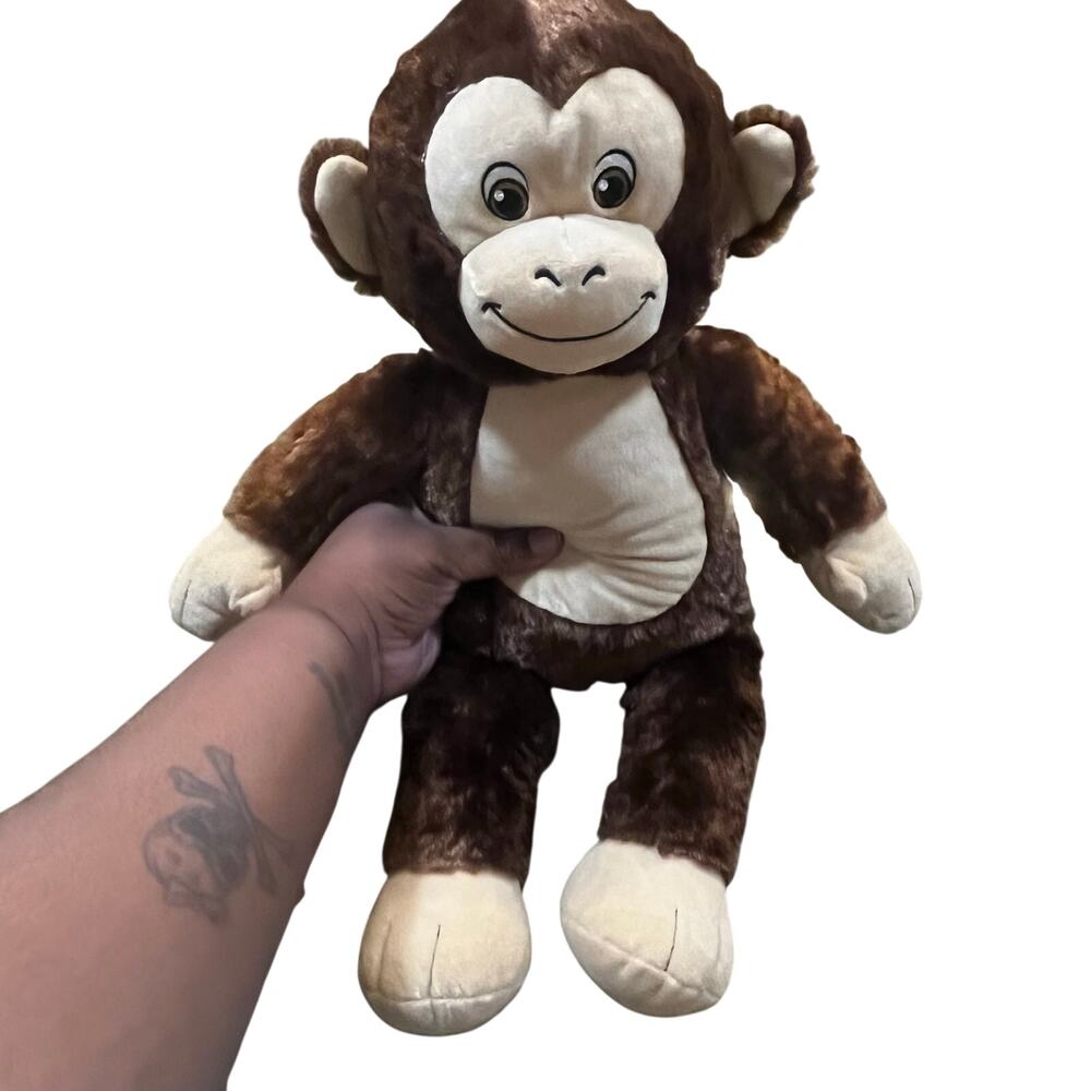 2024 Build A Bear Brown Smiling Monkey Plush Stuffed Animal 18 inch